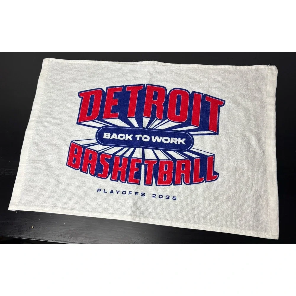 Detroit Pistons 2025 Playoffs Rally Towel Game 6 Back To Work 5/1/25 SGA